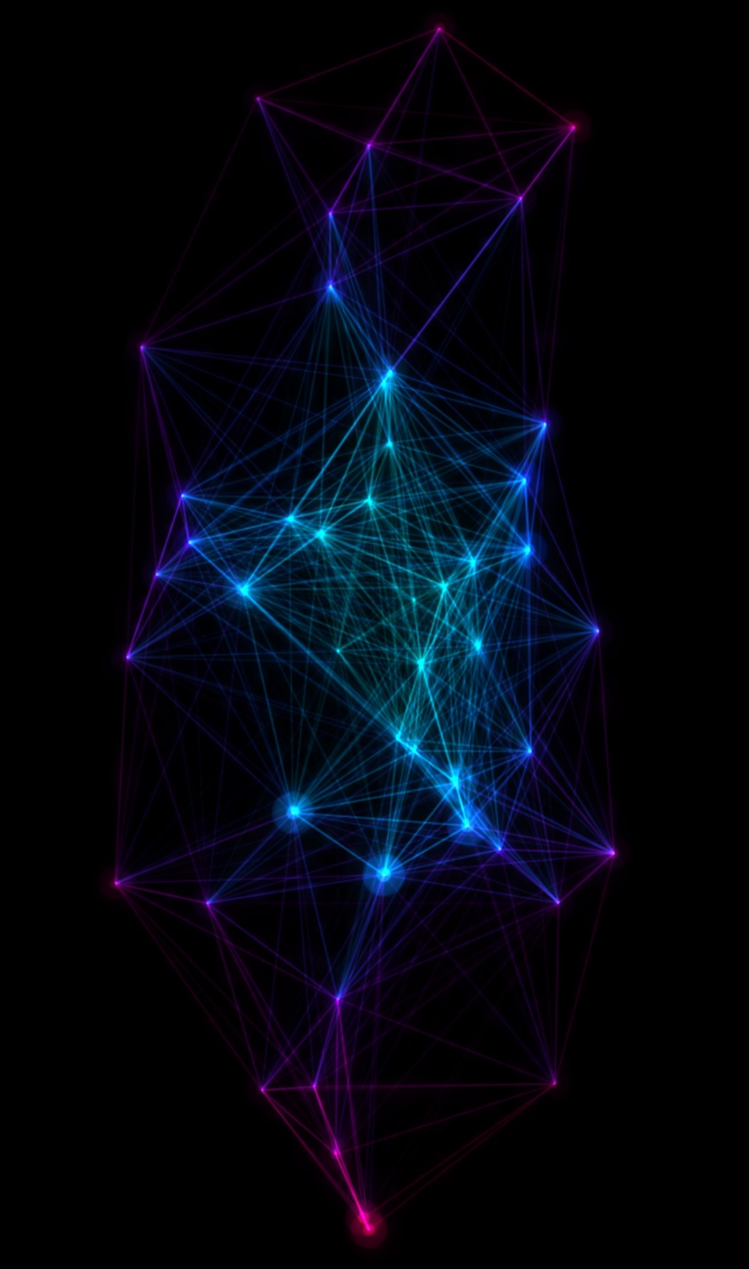 One of Auralux's visualizers rendering a glowing network of connected points